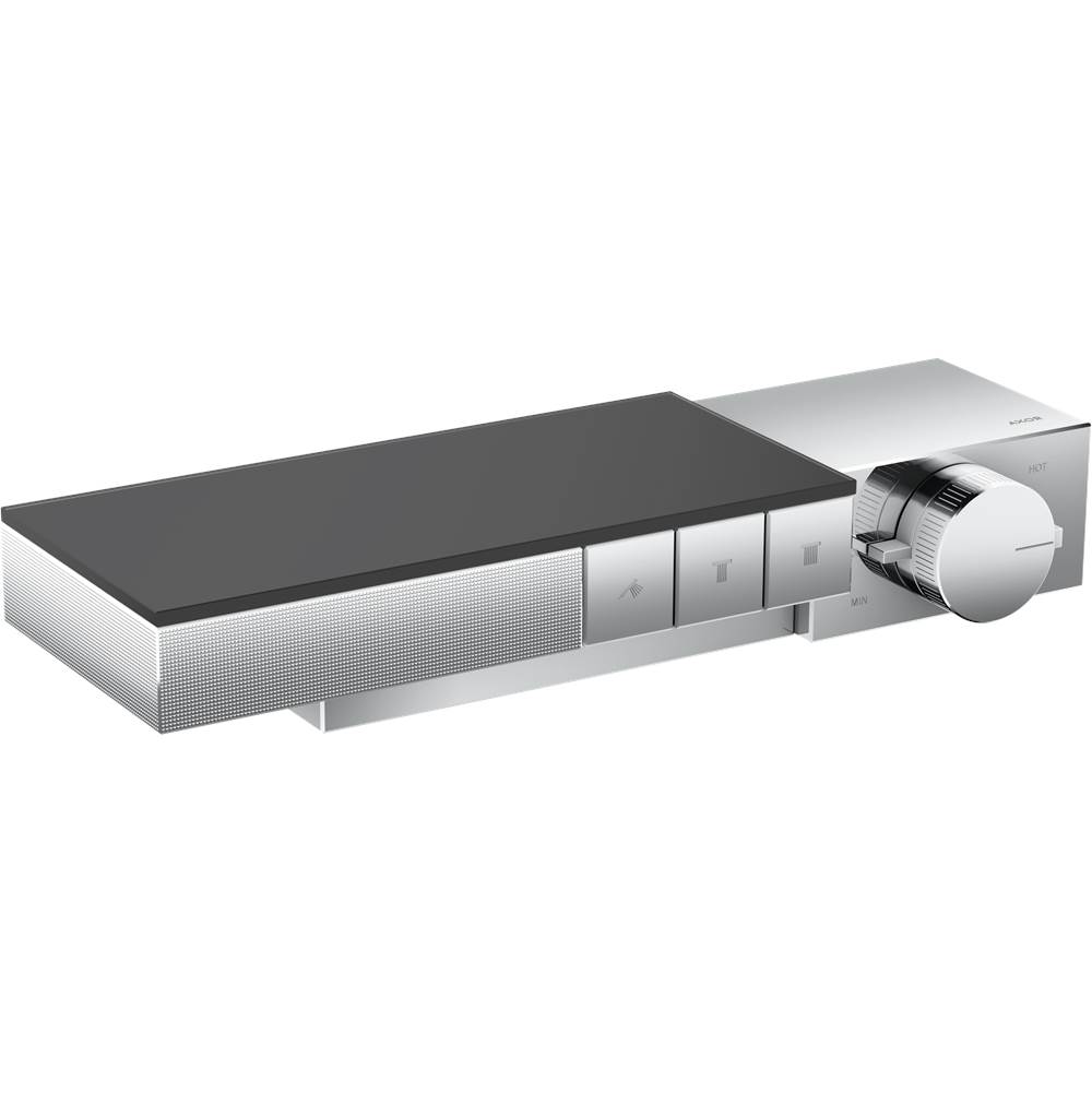 Axor Edge Thermostatic Trim for Exposed Installation for 3 Functions - Diamond Cut in Chrome