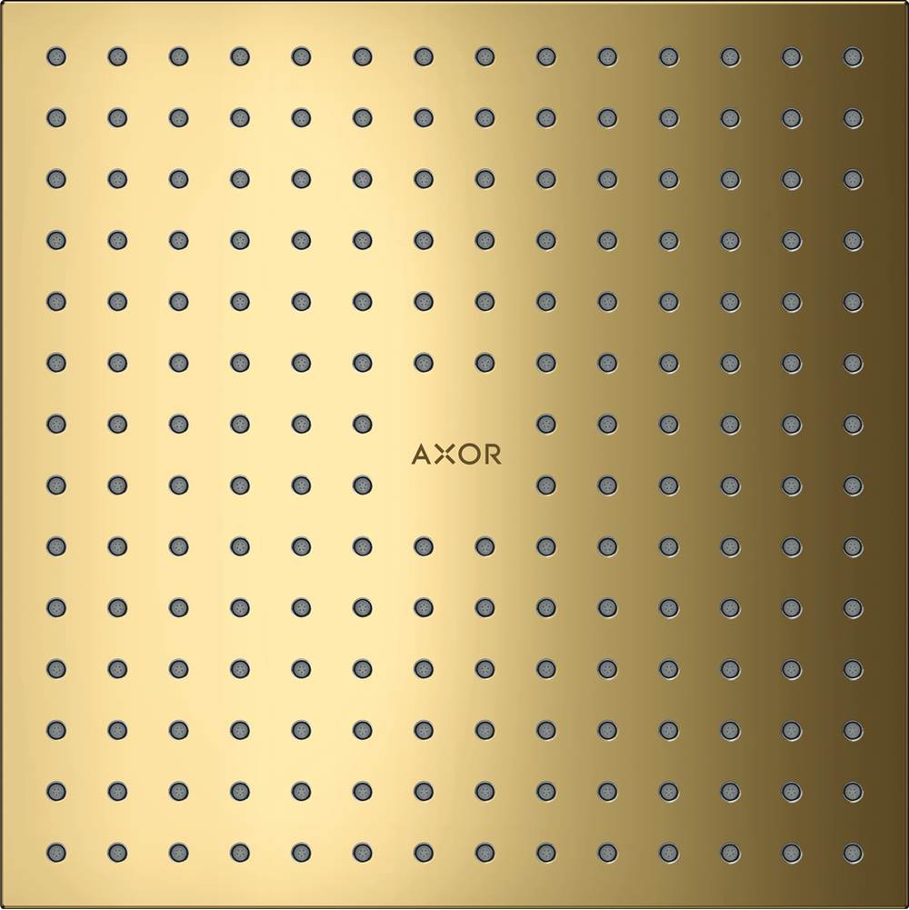 Axor ShowerSolutions Showerhead 250 Square 2-Jet, 1.75 GPM in Polished Gold Optic