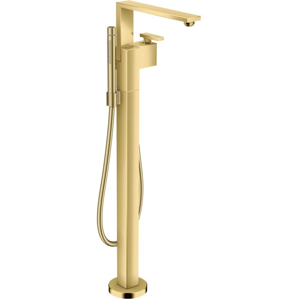 Axor Edge Freestanding Tub Filler Trim with 1.75 GPM Handshower in Polished Gold Optic