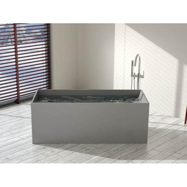 Badeloft Matte Grey - BW-06-L Freestanding Bath 61.4 x 26.4 x 22.8