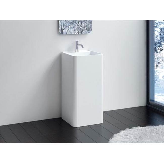 Badeloft Gloss White - SB-01-A Freestanding Sink 16.5 x 16.5 x 33.8 in