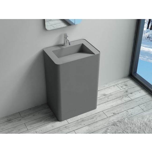 Badeloft Matte Grey - SB-04A Freestanding Sink 22.8 x 16.5 x 32.9 in
