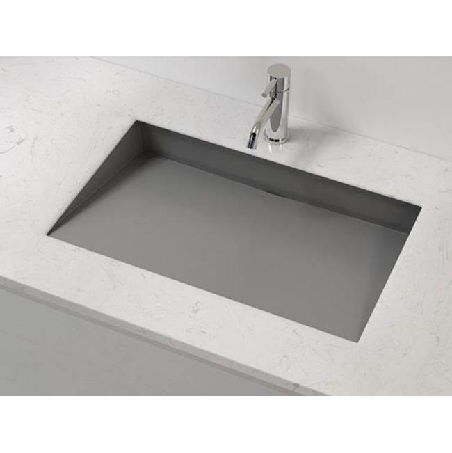Badeloft Matte Grey - UB-04-L Undermount Ramp Sink 25.2 x 16.5 x 5.3 in