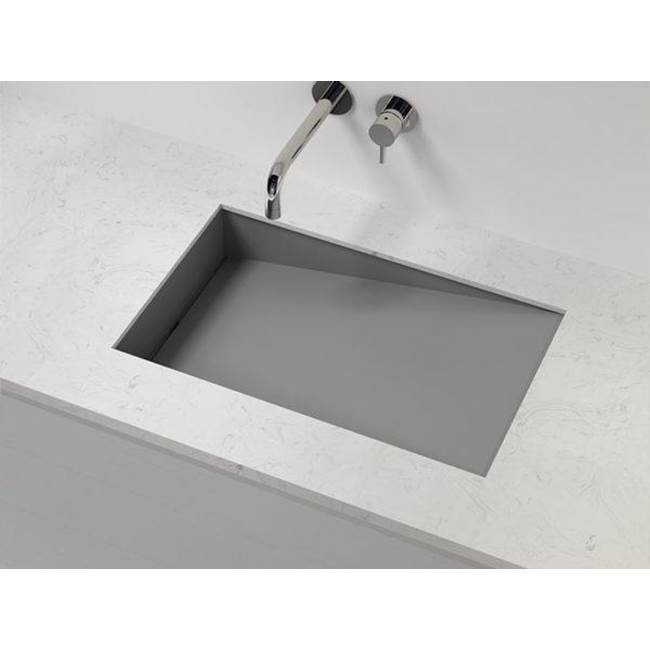 Badeloft Matte Grey - UB-04-RL Undermount Ramp Sink 25.2 x 16.1 x 5.9 in
