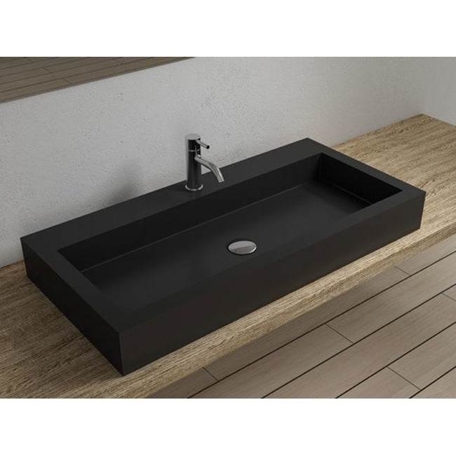 Badeloft Matte Black - WB-05-XL-BLK-G Countertop Sink 39.3 x 18.8 x 4.7 in