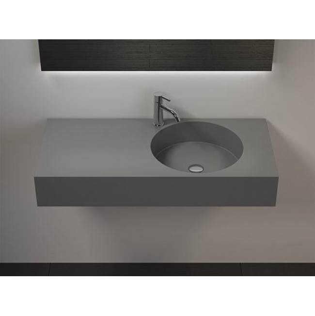Badeloft Matte Gray - WT-02-B Wall Mounted Sink 39.4 x 17.7 x 6.1 in