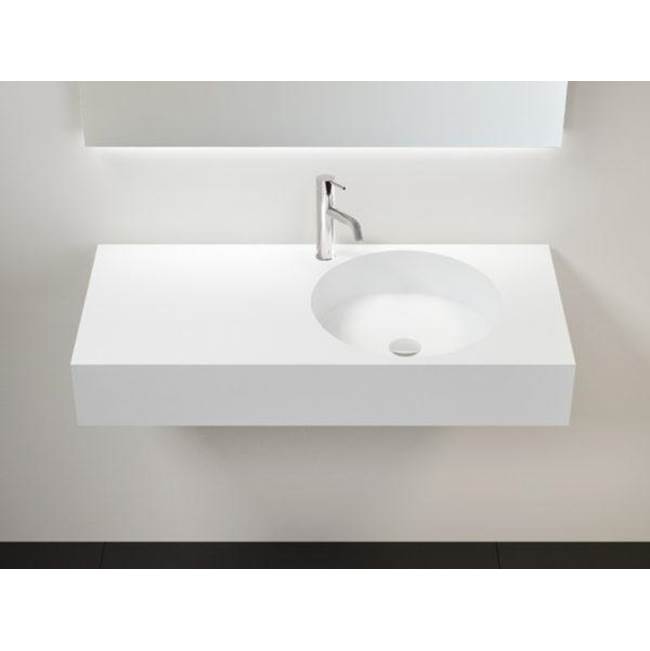 Badeloft Gloss White - WT-02-B Wall Mounted Sink 39.4 x 17.7 x 6.1 in