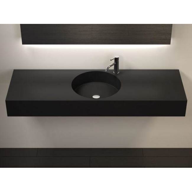 Badeloft Matte Black - WT-02-C Wall Mounted Sink 55.1 x 17.7 x 6.1 in