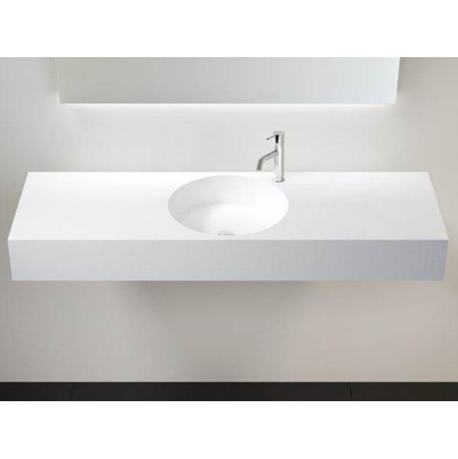 Badeloft Matte White - WT-02-C Wall Mounted Sink 55.1 x 17.7 x 6.1 in