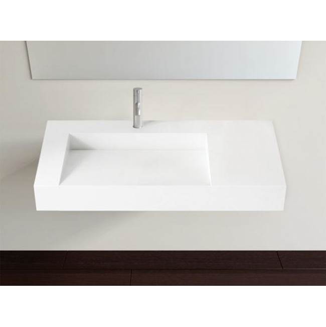 Badeloft Gloss White - WT-04-A Wall Mounted Sink 39.4 x 19.6 x 4.9 in