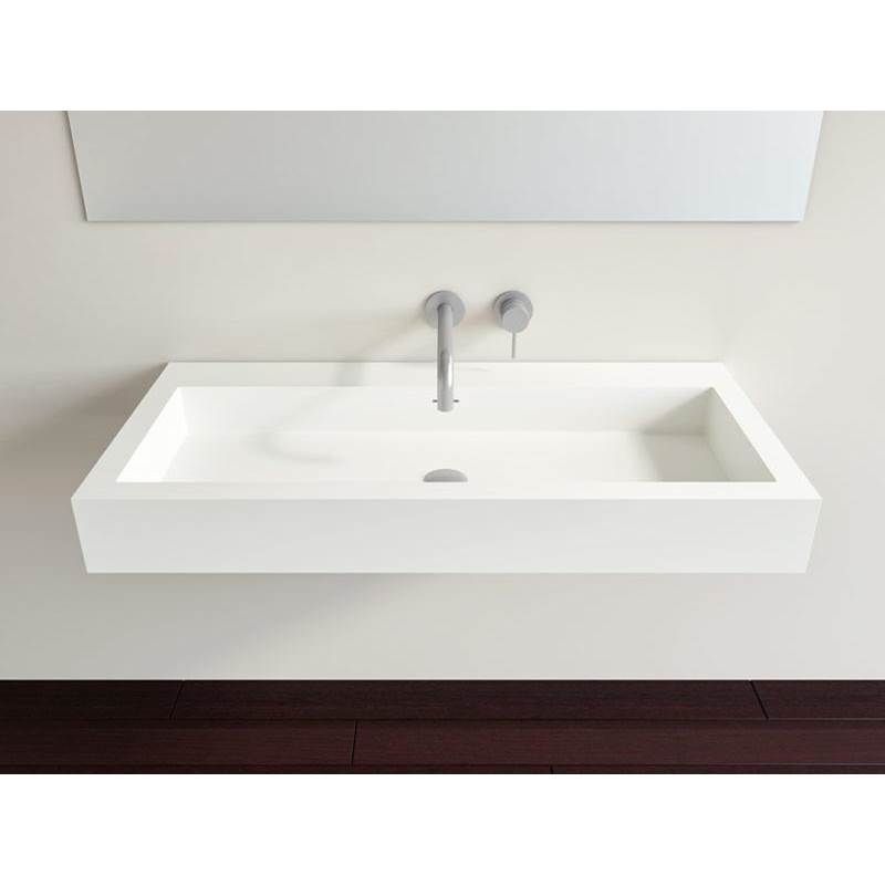 Badeloft Matte White - WT-06-XL Wall Mounted Sink 39.4 x 18.8 x 4.7 in