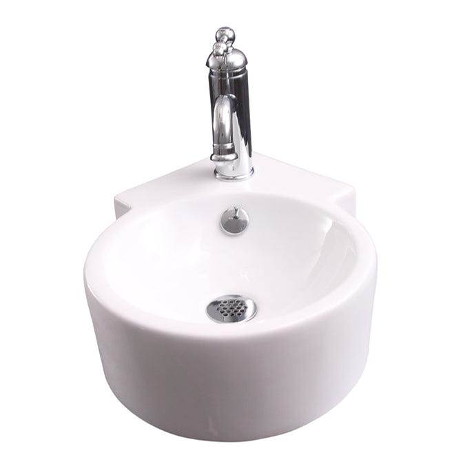 Barclay Dyer Corner Wall Hung 12'',1FctHole,Circle basin, Overflow,WH