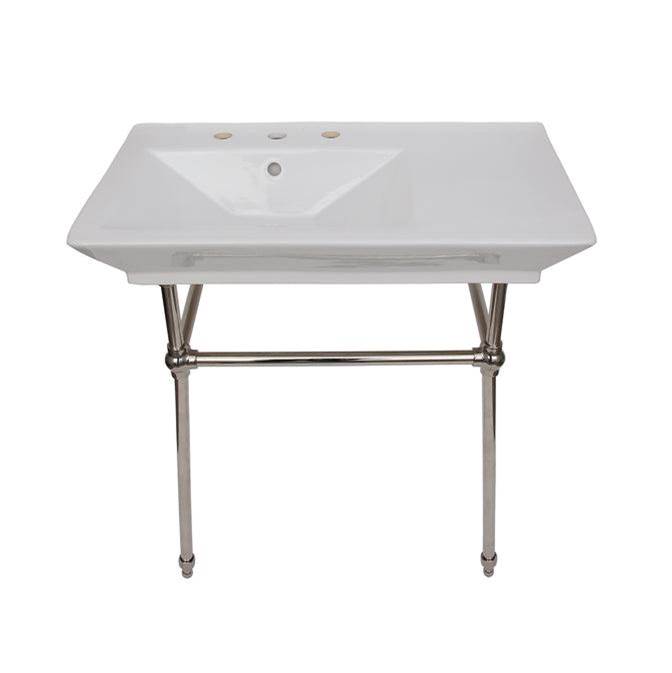 Barclay Opulence Console 31-1/2'', RectBowl, 1-hole, White, PN Stand