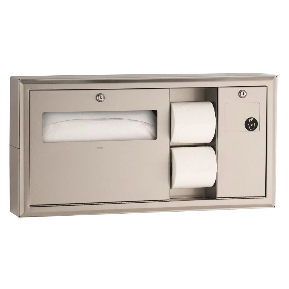 Bobrick Surface-Mtd Toilet Tissue, Seat-Cover Dispenser And Waste Disposal, Right