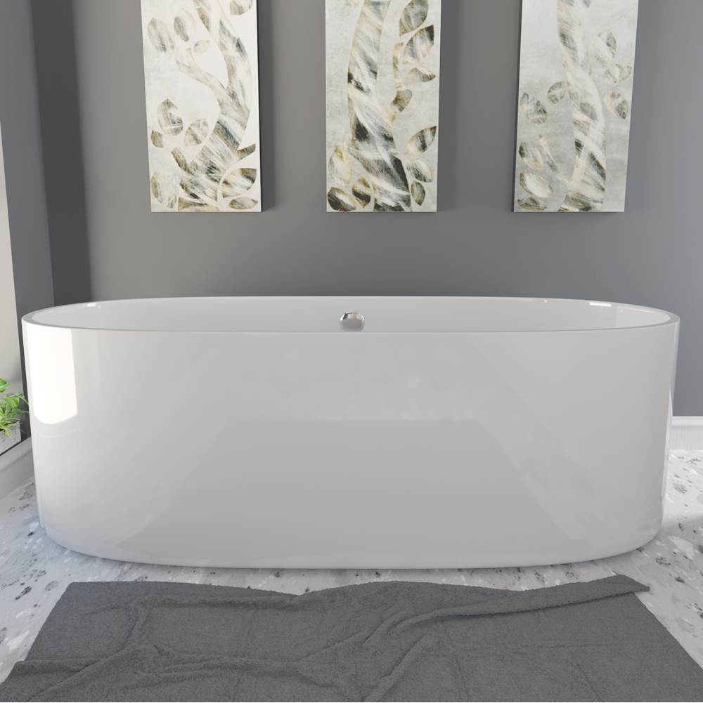 Cambridge Plumbing Dolomite Mineral Composite Freestanding Double Ended Tub 71 x 33.5