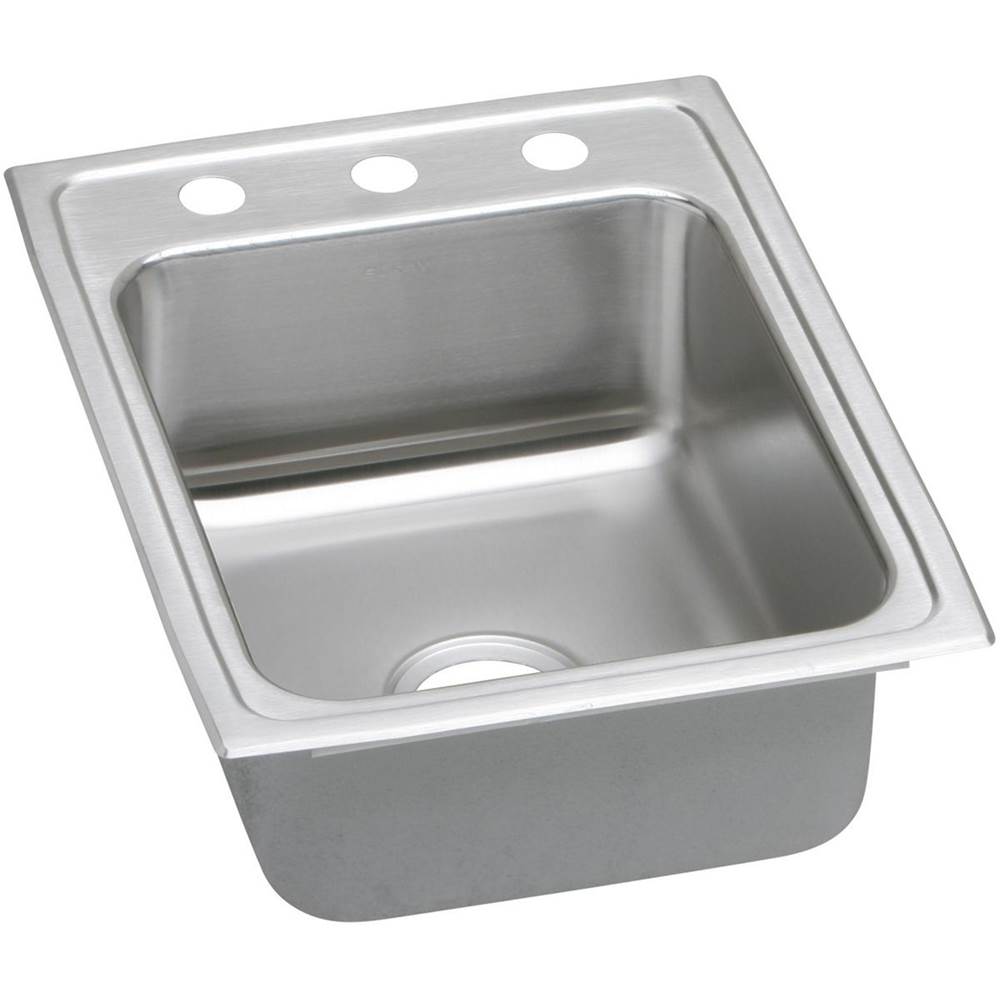 Elkay Lustertone Classic Stainless Steel 17'' x 22'' x 5'', 3-Hole Single Bowl Drop-in ADA Sink with Quick-clip