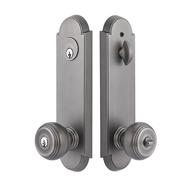 Emtek 2-PT Lock Key in Knb/Lvr Sgl Cyl, Annapolis Plate, Cortina Lever, RH, US3NL