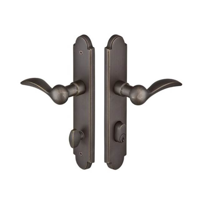 Emtek Multi Point C1, Keyed with American Cyl, Arched Style, 2'' x 10'', Montrose Lever, LH, MB