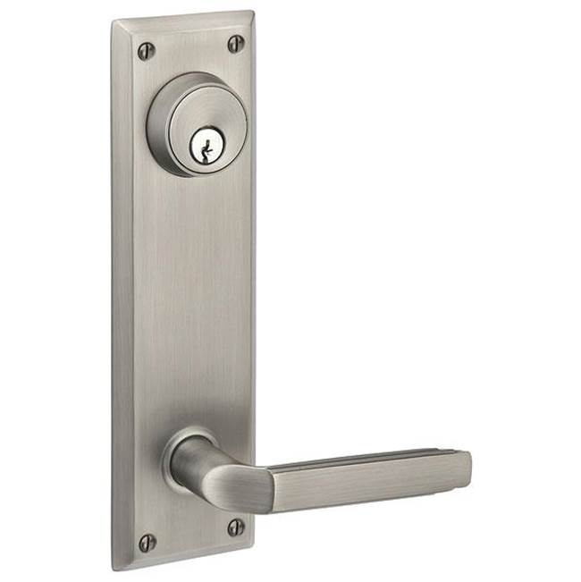 Emtek Passage Double Keyed, Sideplate Locksets Quincy 5-1/2, Old Town Clear Knob, US3NL