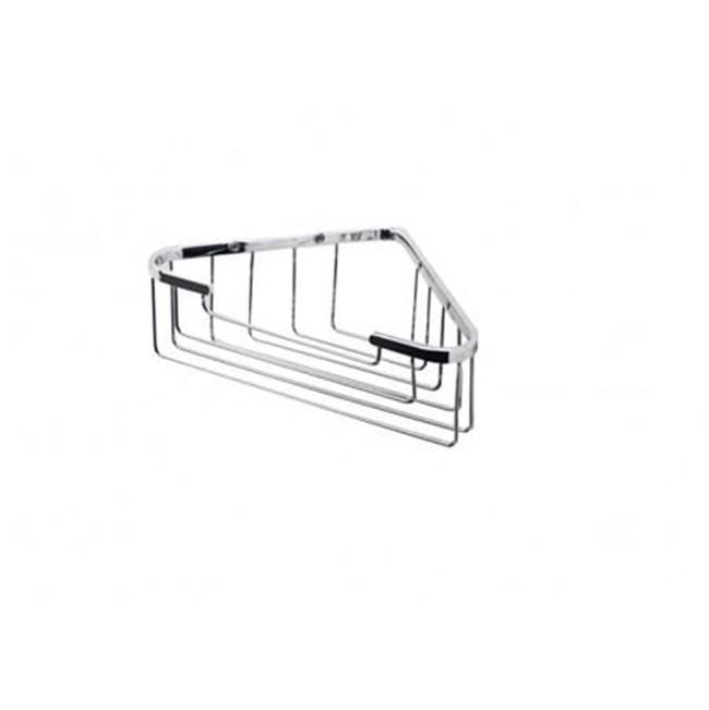 Kartners Bath & Shower Baskets - Wire Basket - Corner Mount-Brushed Brass