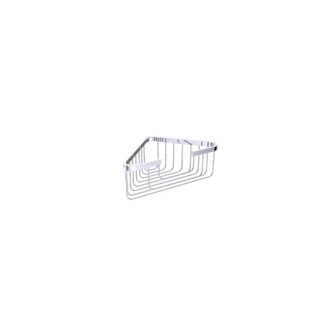 Kartners Bath & Shower Baskets - Deep Corner Wire Basket-Brushed Chrome