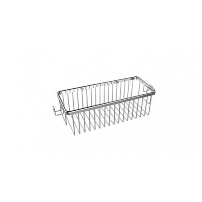 Kartners Bath & Shower Baskets - Single Wire Basket with Hooks-Polished Chrome
