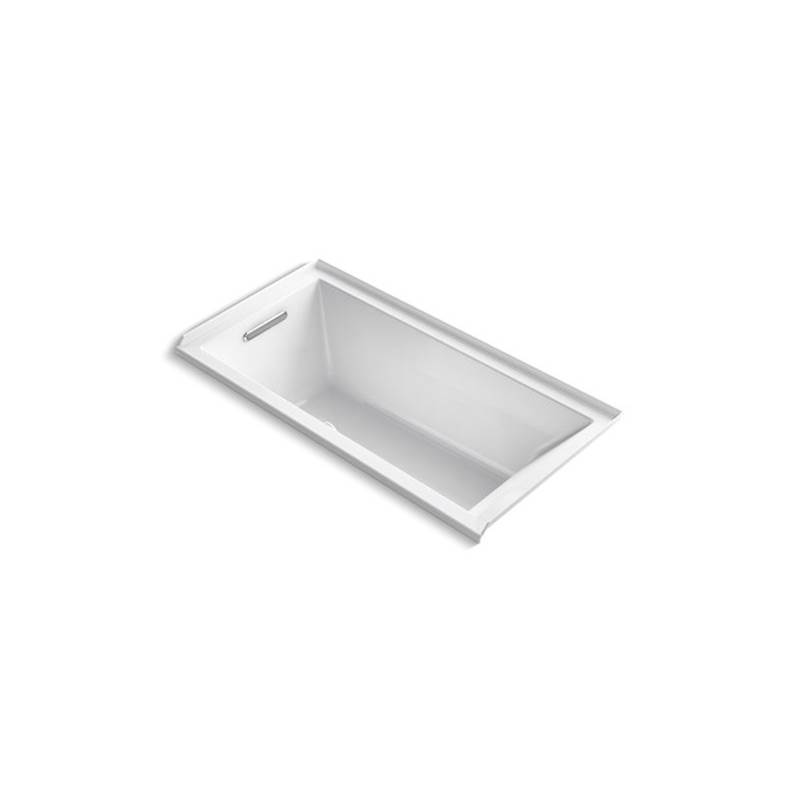 Kohler Underscore® Rectangle 60'' x 30'' alcove bath with Bask® heated surface, integral flange and left-hand drain