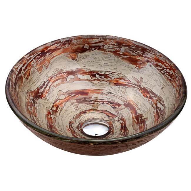 Kraus KRAUS Ares Glass Vessel Sink in Brown and Gray