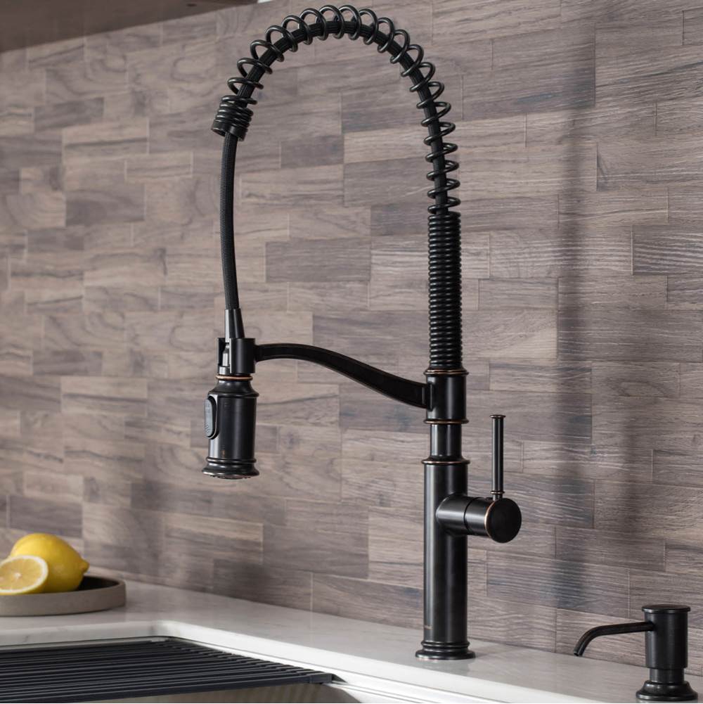 Kraus Sellette Commercial Style Pull-Down Kitchen Faucet in Oil Rubbed Bronze
