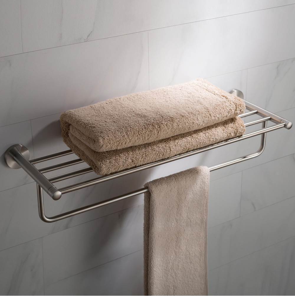 Kraus Elie Bathroom Shelf with Towel Bar, Brushed Nickel Finish