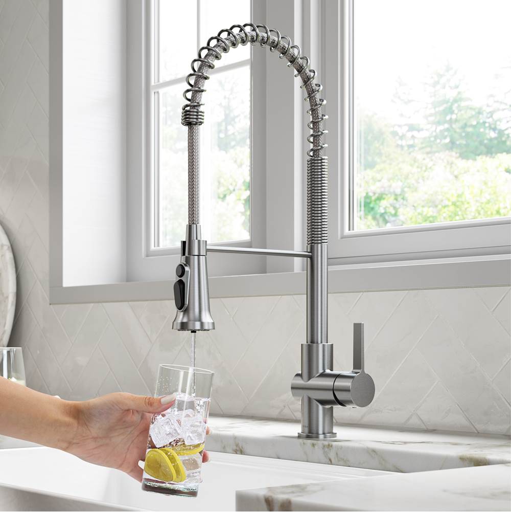 Kraus Britt 2-in-1 Commercial Style Pull-Down Single Handle Kitchen Faucet for Reverse Osmosis or Water Filtration System in Spot Free Stainless Steel