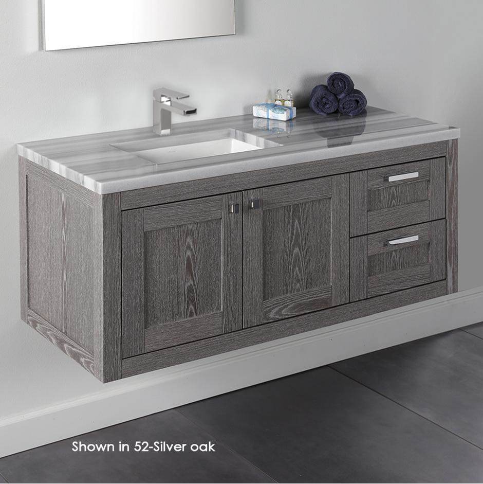 Lacava Wall-mount under-counter vanity with two doors on the left and two drawers on the right.