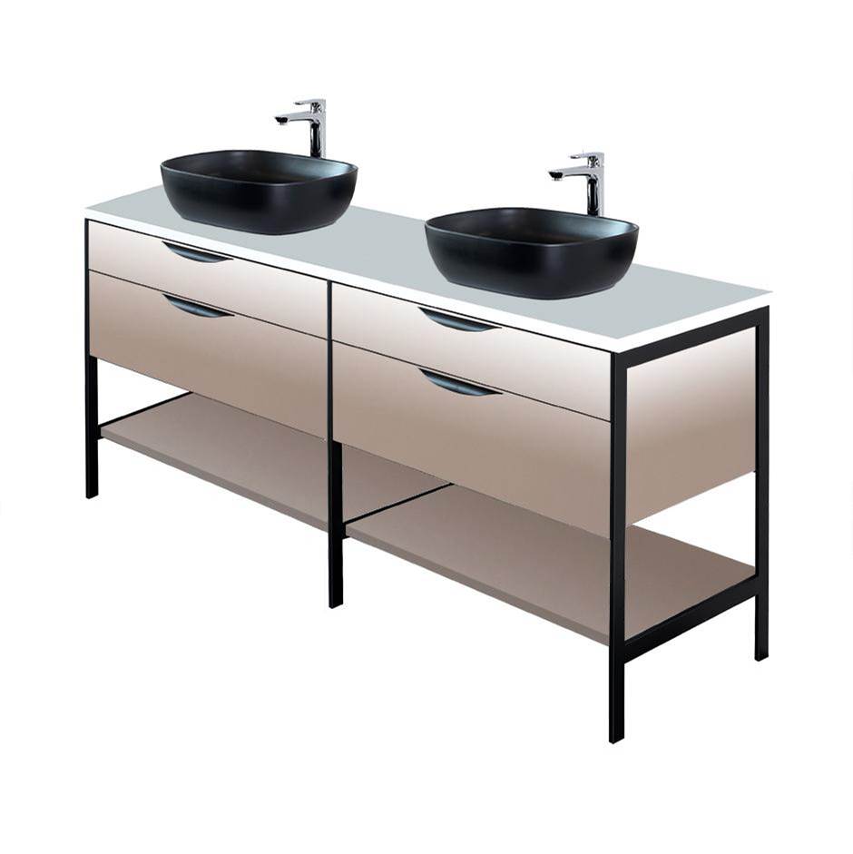 Lacava Metal frame  for free standing  under-counter vanity NAV-VS-60. Sold together with the cabinet.  W: 59 1/2'', D: 21 3/4'', H: 29''.