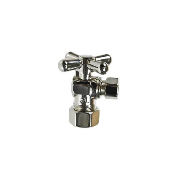 Mountain Plumbing Brass Cross Handle with 1/4 Turn Ball Valve - Lead Free - Angle (1/2'' Compression)