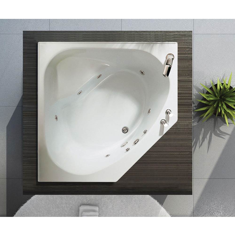 Maax Tandem II 6060 Acrylic Corner Center Drain Whirlpool Bathtub in White