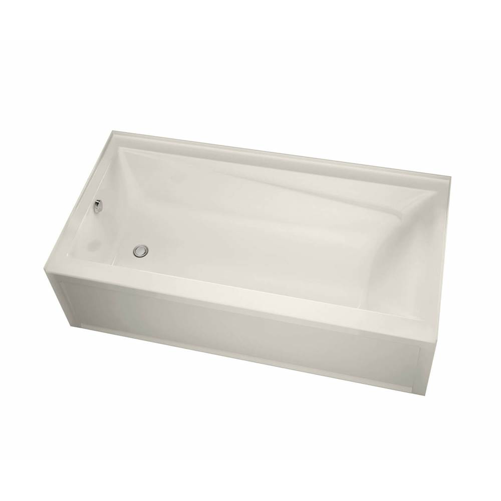 Maax Exhibit 6042 IFS AFR Acrylic Alcove Left-Hand Drain Combined Whirlpool & Aeroeffect Bathtub in Biscuit