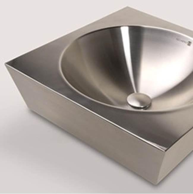 Neo-Metro by Acorn square 18 gauge 304 brushed stainless steel vessel basin ID 11-1/2'' round