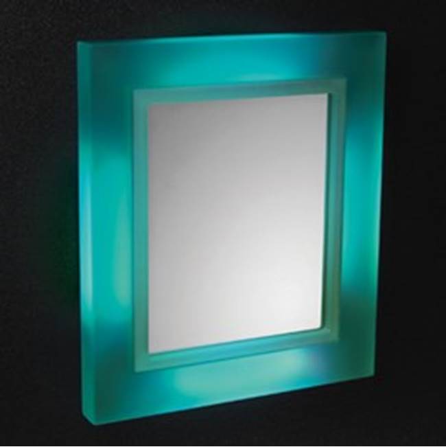 Neo-Metro by Acorn 2'' Oceana (aqua) resin framed mirror with LED lights