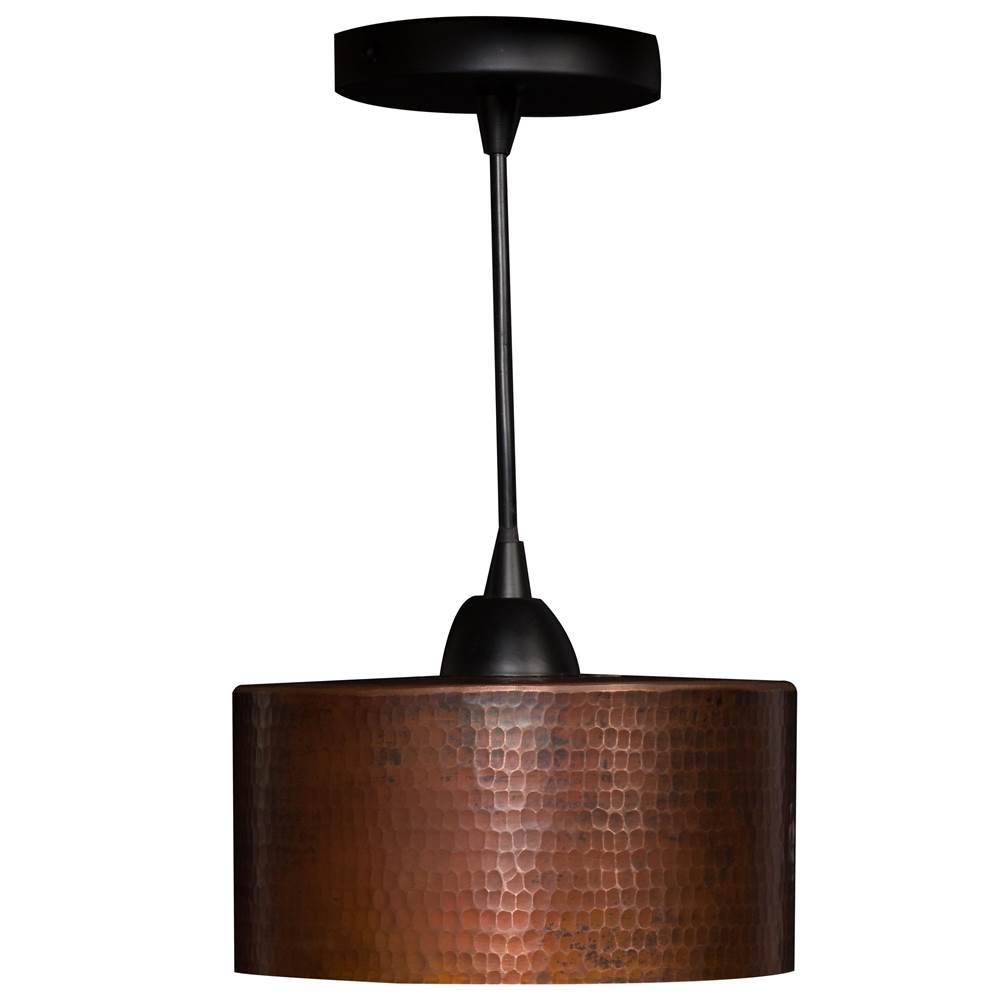 Premier Copper Products Hand Hammered Copper 8'' Round Cylinder Pendant Light