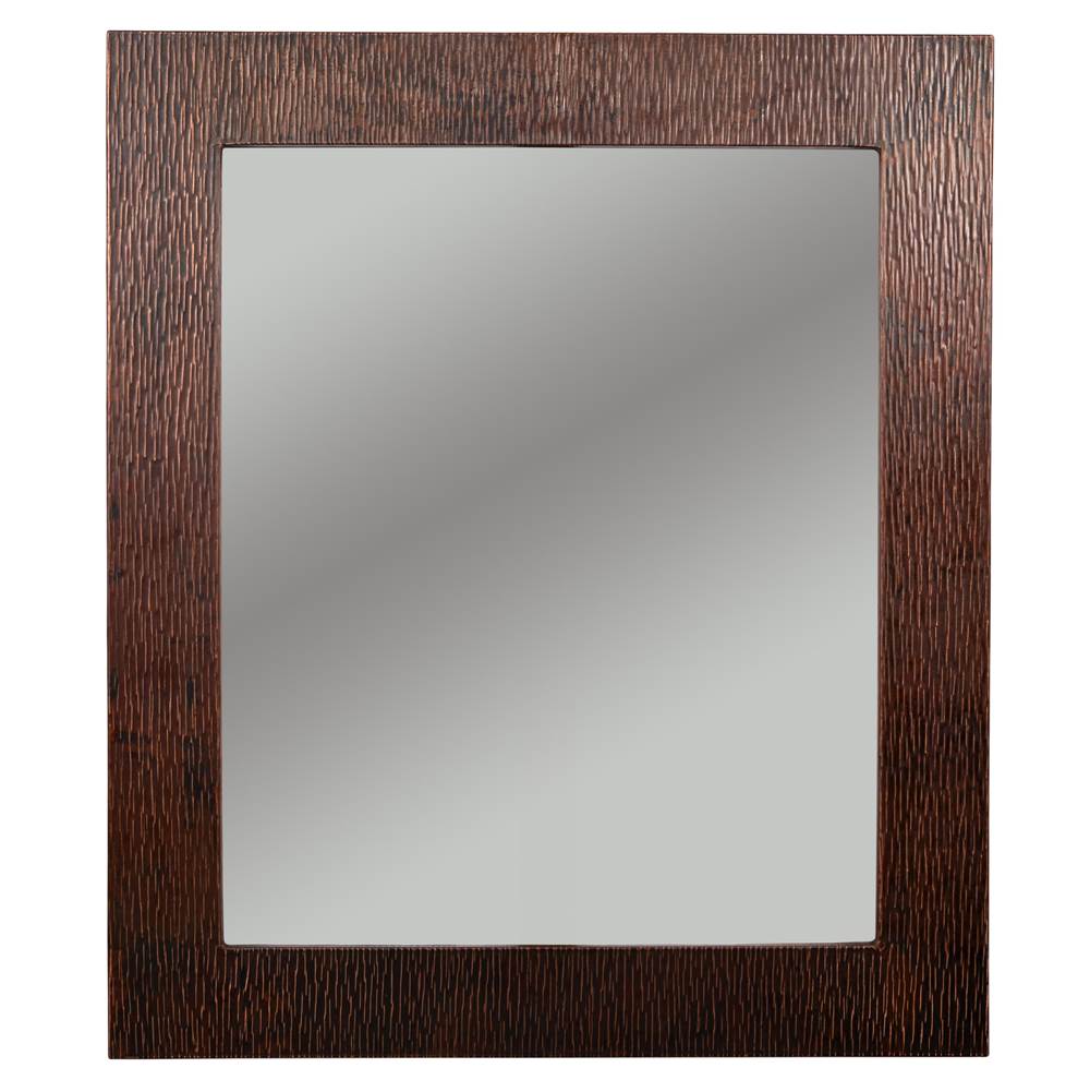 Premier Copper Products 36'' Hand Hammered Rectangle Copper Mirror with Tree Design