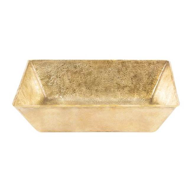 Premier Copper Products 15'' Rectangle Vessel Terra Firma Brass Sink in Polished Brass