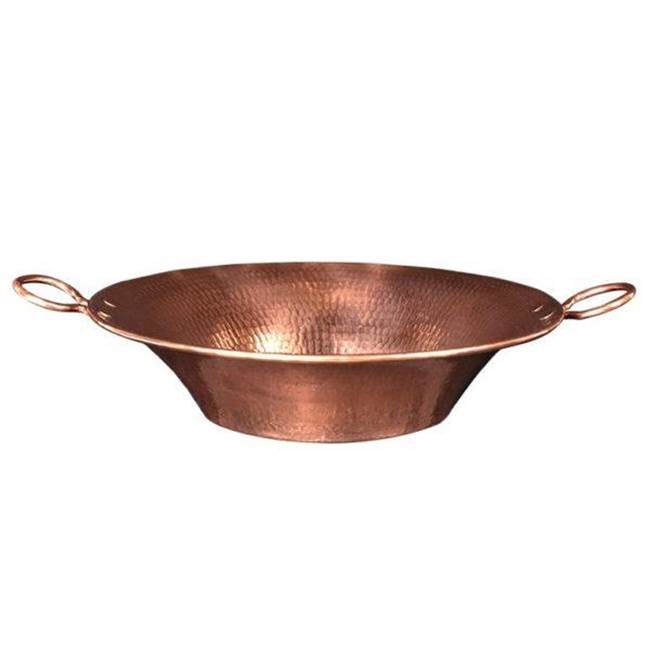 Premier Copper Products 16'' Round Miners Pan Vessel Hammered Copper Sink in Polished Copper