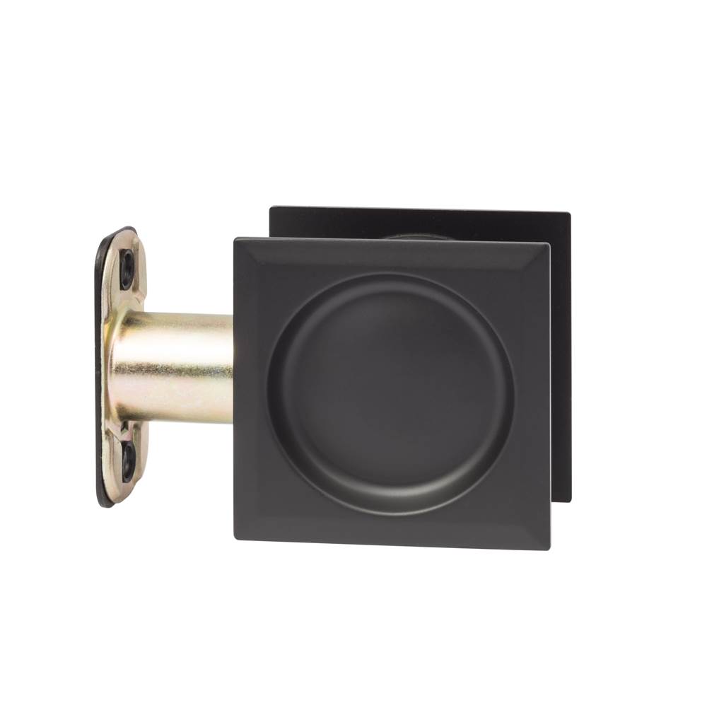 Sure-Loc Hardware Square Pocket Door Pull, Passage, Flat Black