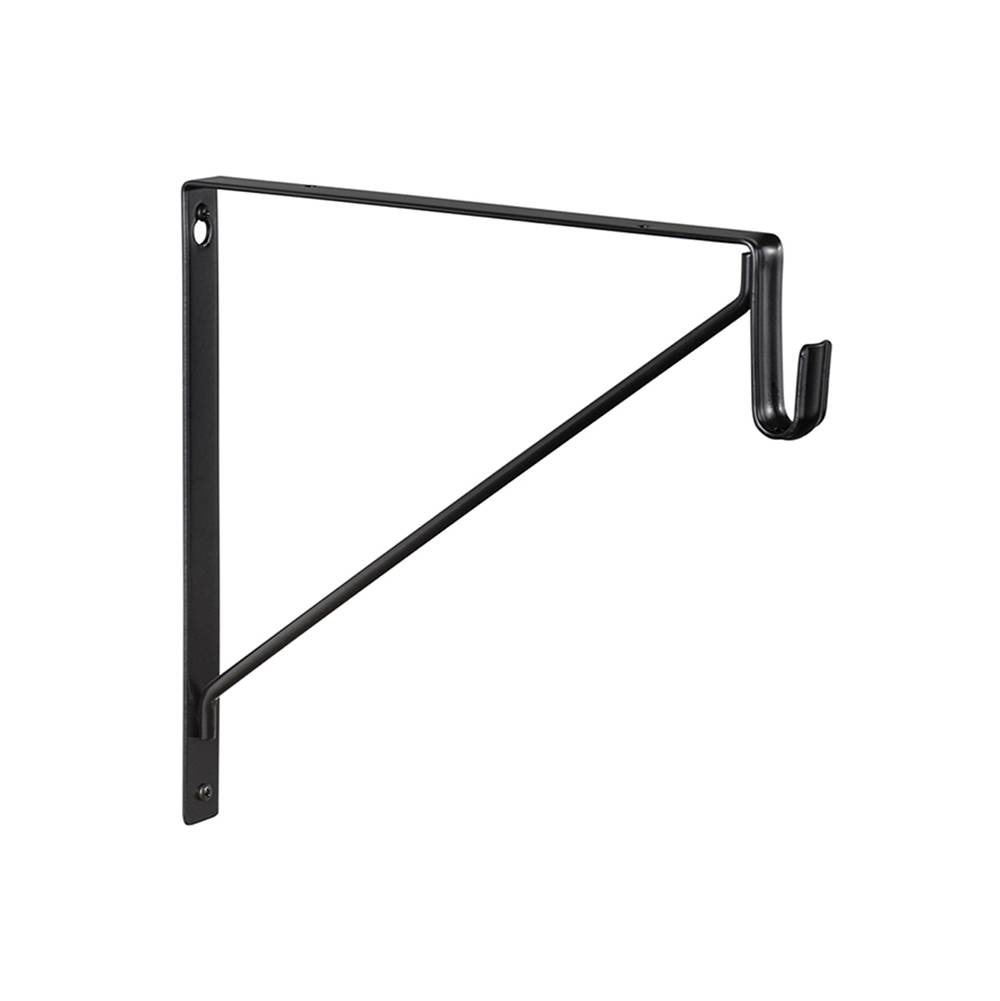Sure-Loc Hardware Shelf  and Rod Support for Oval Closet Rod, Flat Black