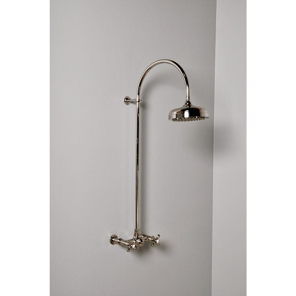 Strom Living Chrome Wall Mount Shower Set W/ Exposed 36'' Crook Style  Riser.  Includes Valve
