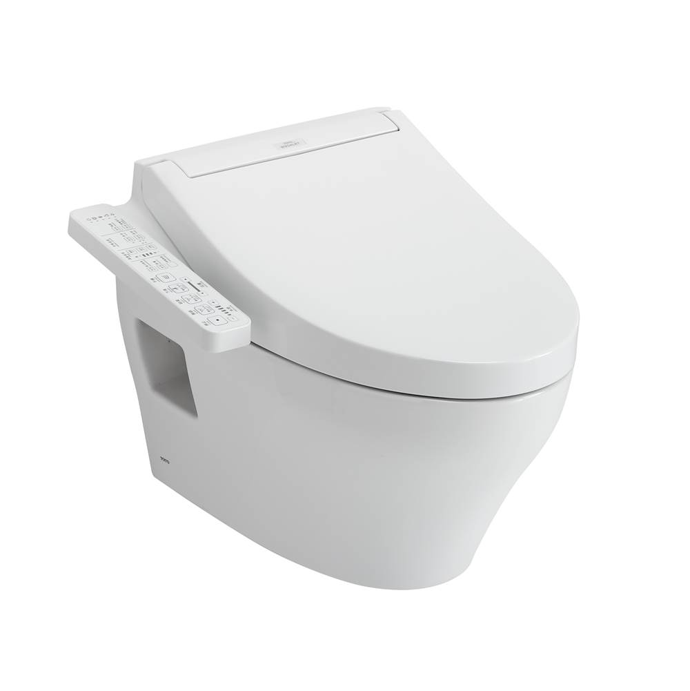 TOTO Toto® Washlet®+ Ep Wall-Hung Elongated Toilet And Washlet C2 Bidet Seat And Duofit® In-Wall 0.9 And 1.28 Gpf Dual-Flush Tank System, Matte Silver