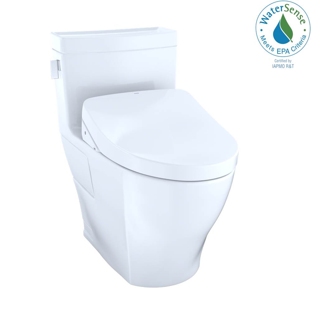 TOTO Toto Washlet+® Legato One-Piece Elongated 1.28 Gpf Toilet And Contemporary Washlet S550E Bidet Seat, Cotton White