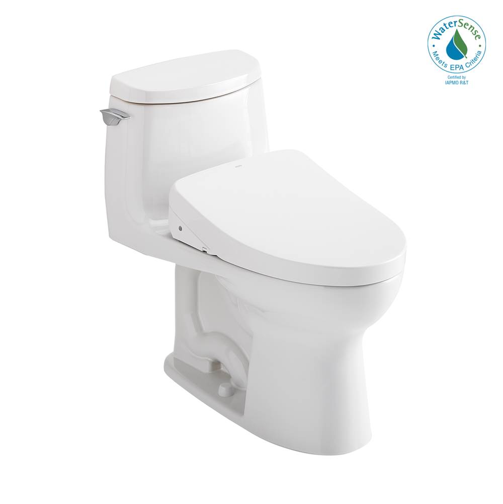TOTO Toto® Washlet+® Ultramax® II 1G® One-Piece Elongated 1.0 Gpf Toilet And Washlet+® S500E Contemporary Bidet Seat, Cotton White