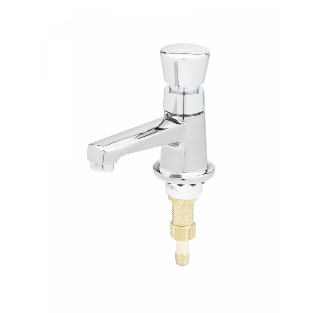 T&S Brass Sill Faucet, Self-Closing Metering, Push-Button, 1/2'' NPSM Male Shank & 1/4'' NPT Tailpiece