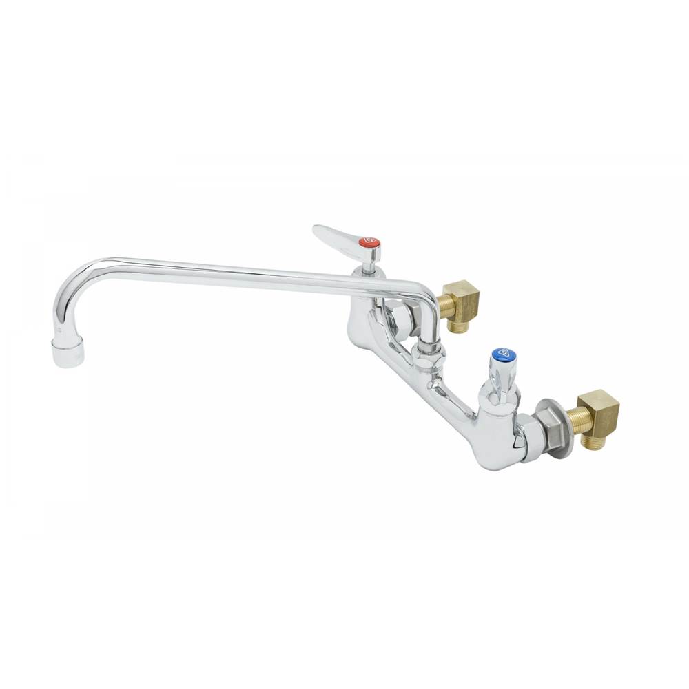 T&S Brass 8'' Wall Mount Faucet, Ceramas, Lever Handles, 10'' Nozzle, 2.2 GPM VR Aerator, B-0230-K